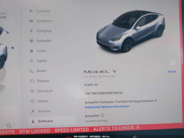 2025 TESLA MODEL Y 7SAYGDED6SF255115 Photo 6