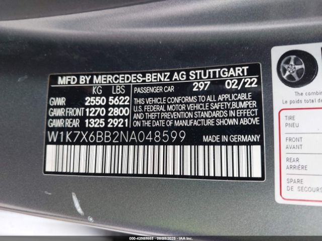 2022 MERCEDES-BENZ AMG GT 53 4-DOOR COUPE W1K7X6BB2NA048599 Photo 8