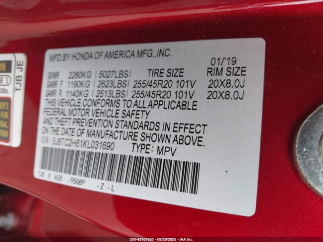 2019 ACURA RDX 5J8TC2H61KL031690 Photo 8