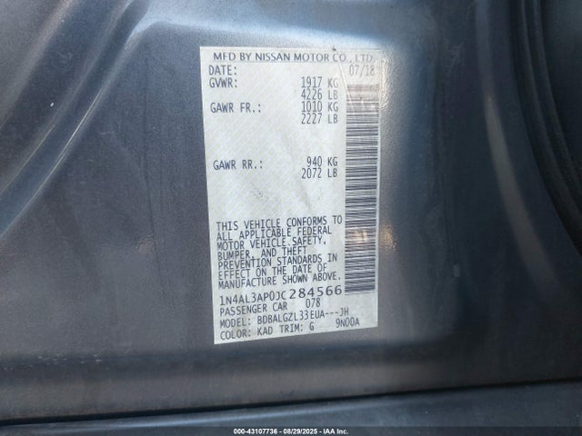 1N4AL3AP0JC284566 Nissan Altima