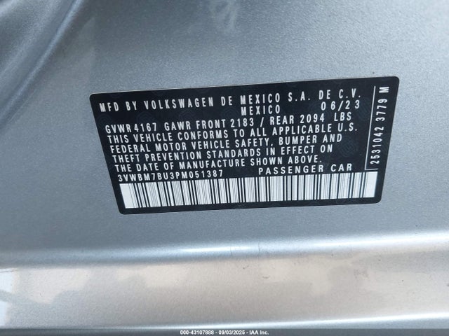 Volkswagen tsi 2023 3VWBM7BU3PM051387 Image 9
