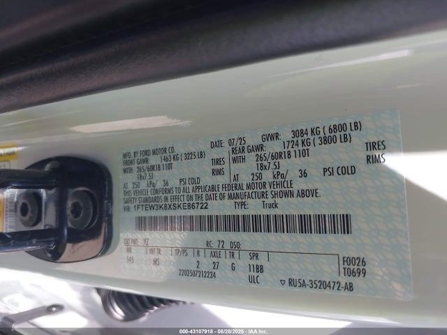 1FTEW3K8XSKE86722 Ford gtdi