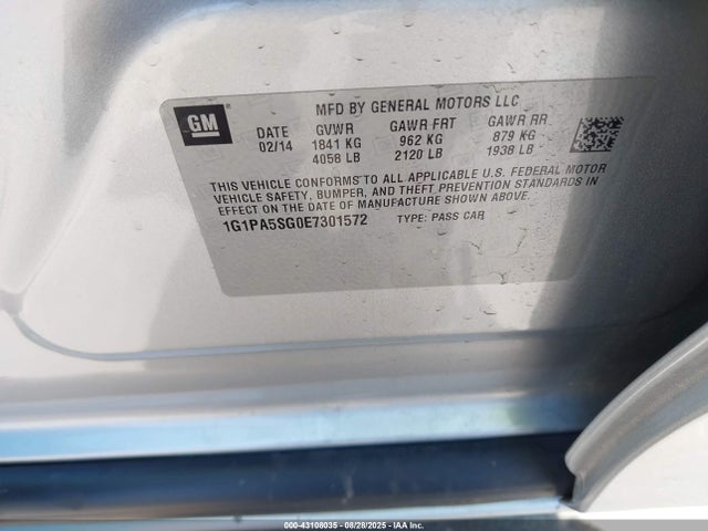 1G1PA5SG0E7301572 Chevrolet lwe