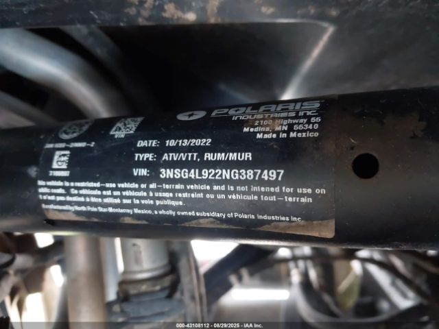 2022 POLARIS RZR 3NSG4L922NG387497 Photo 9