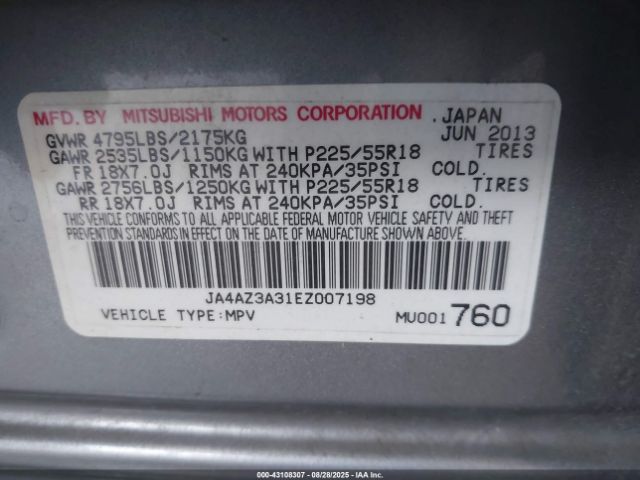 2014 MITSUBISHI OUTLANDER JA4AZ3A31EZ007198 Photo 8