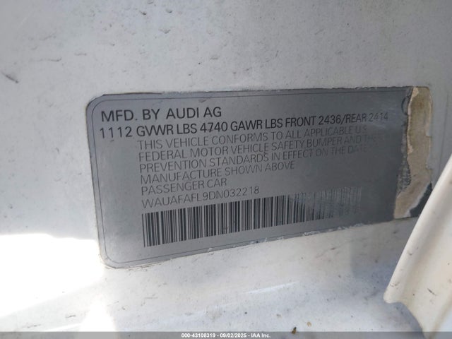 2013 AUDI A4 WAUAFAFL9DN032218 Photo 8