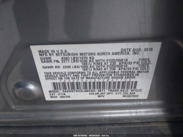 2015 MITSUBISHI OUTLANDER SPORT 4A4AR4AU8FE047722 Photo 8