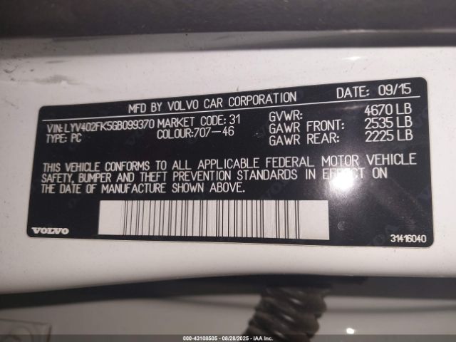 2016 VOLVO S60 INSCRIPTION LYV402FK5GB099370 Photo 8