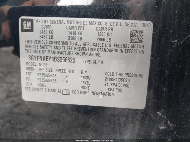 2011 CADILLAC SRX 3GYFNAEY4BS556625 Photo 8