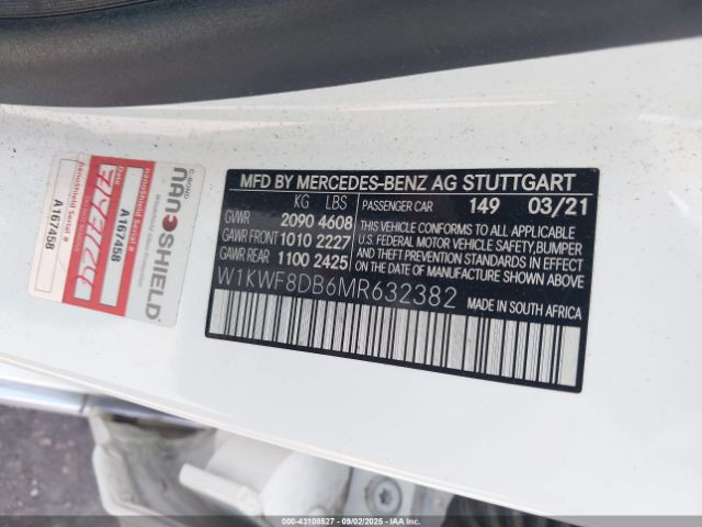 2021 MERCEDES-BENZ C 300 W1KWF8DB6MR632382 Photo 8