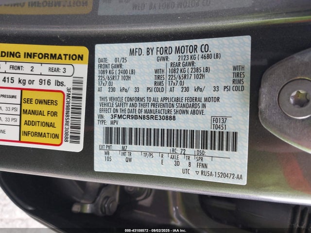 3FMCR9BN8SRE30888 Ford dragon
