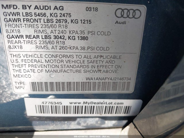 2018 AUDI Q5 WA1ANAFY4J2146734 Photo 8