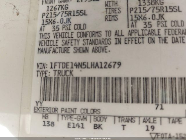 1990 FORD ECONOLINE 1FTDE14N5LHA12679 Photo 8