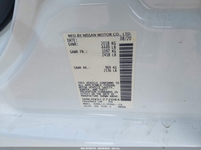 1N4BL4FW3LC272084 Nissan Altima