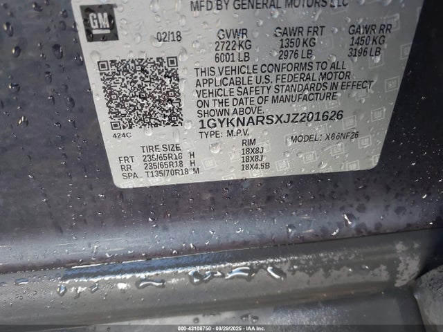 2018 CADILLAC XT5 1GYKNARSXJZ201626 Photo 8