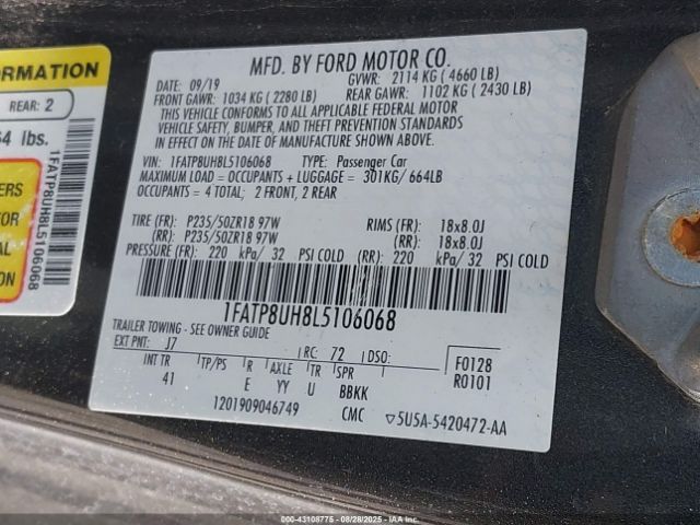 2020 FORD MUSTANG 1FATP8UH8L5106068 Photo 8