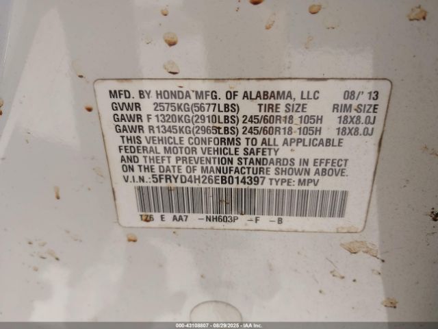 2014 ACURA MDX 5FRYD4H26EB014397 Photo 8