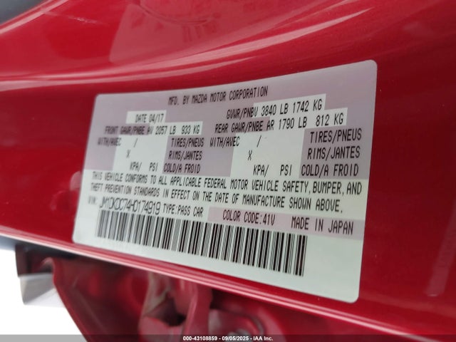 Mazda pe 2017 JM1DKDC74H0174919 Image 9