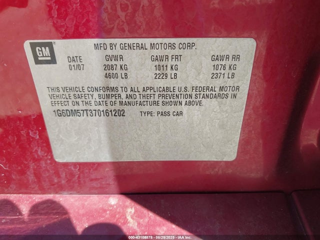 2007 CADILLAC CTS 1G6DM57T370161202 Photo 8