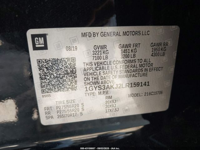 2020 CADILLAC ESCALADE 1GYS3AKJ2LR159141 Photo 8