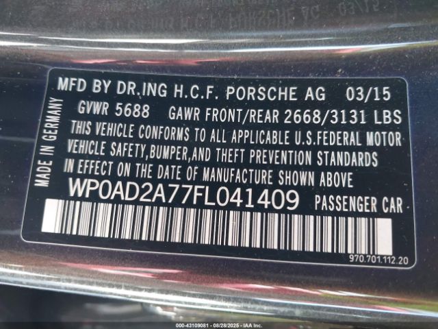 2015 PORSCHE PANAMERA E-HYBRID WP0AD2A77FL041409 Photo 8