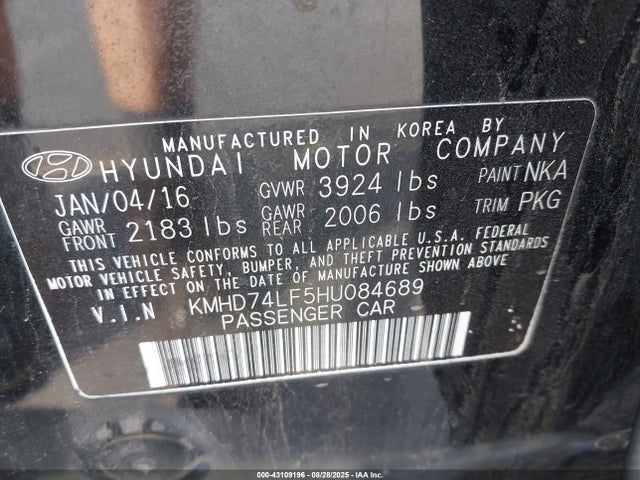 Hyundai Elantra 2017 KMHD74LF5HU084689 Image 9