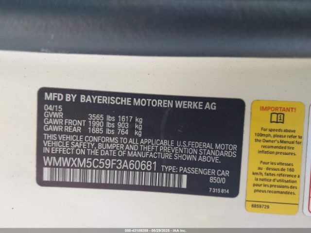 2015 MINI HARDTOP WMWXM5C59F3A60681 Photo 8