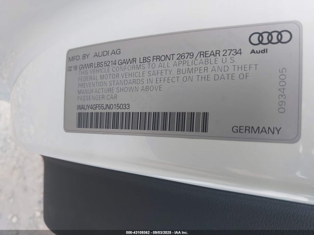 2018 AUDI S5 WAUY4GF55JN015033 Photo 8