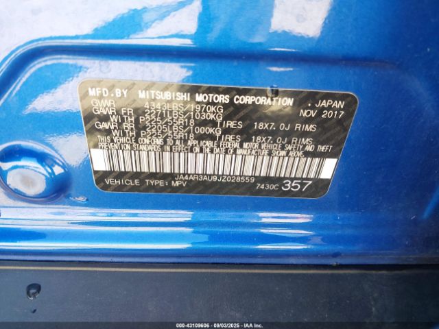 2018 MITSUBISHI OUTLANDER SPORT JA4AR3AU9JZ028559 Photo 8