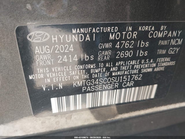 KMTG34SC0SU151762 Genesis G70