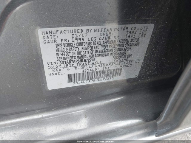 3N1AB7AP8HL672215 Nissan Sentra