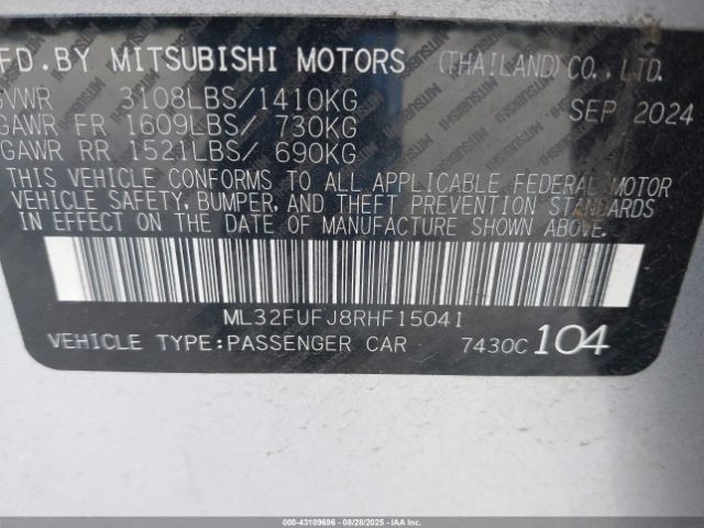 2024 MITSUBISHI MIRAGE G4 ML32FUFJ8RHF15041 Photo 8