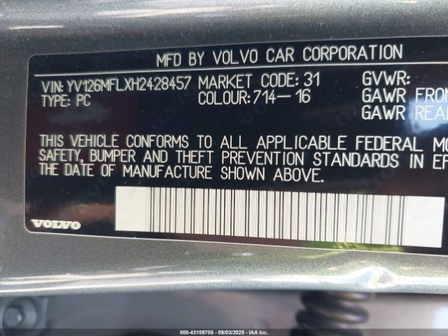 2017 VOLVO S60 YV126MFLXH2428457 Photo 8
