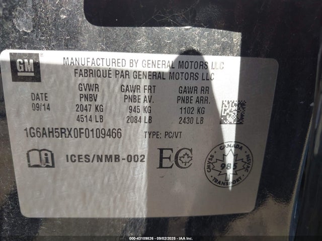 2015 CADILLAC ATS 1G6AH5RX0F0109466 Photo 8