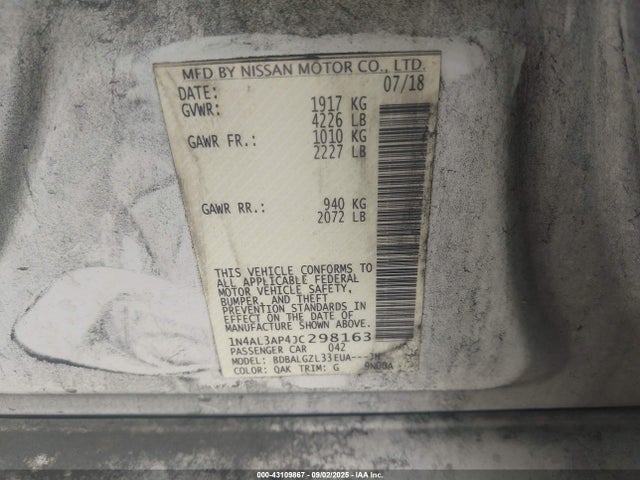 1N4AL3AP4JC298163 Nissan Altima