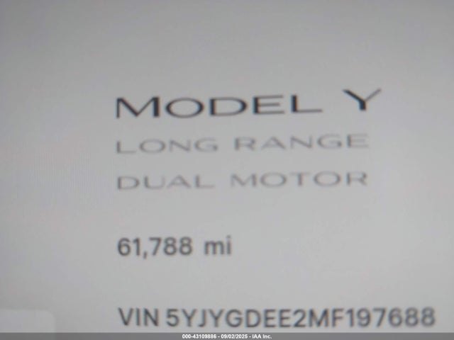 5YJYGDEE2MF197688 Tesla Model Y