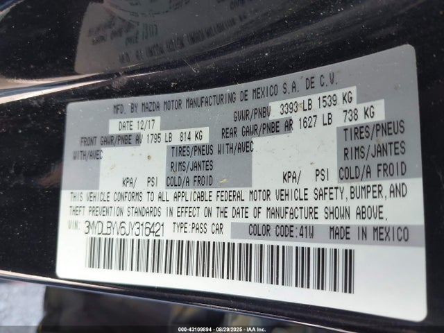 3MYDLBYV6JY316421 Toyota p5v