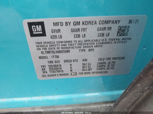 2022 CHEVROLET TRAILBLAZER KL79MTSL4NB025089 Photo 8