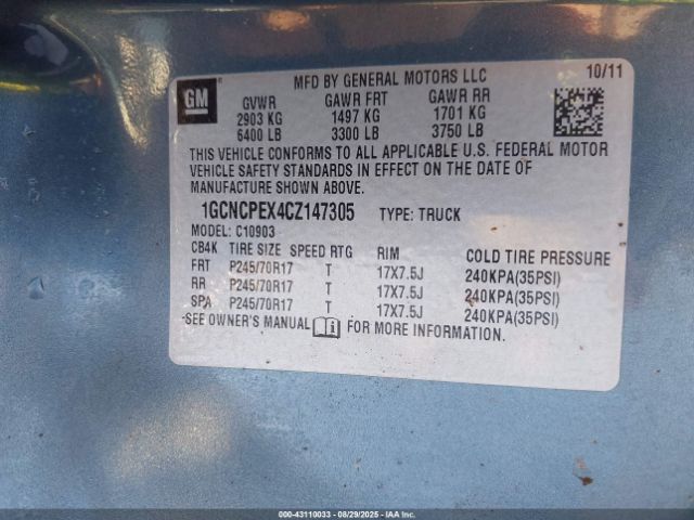 2012 CHEVROLET SILVERADO 1500 1GCNCPEX4CZ147305 Photo 8