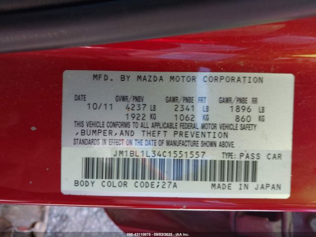 2012 MAZDA MAZDASPEED3 JM1BL1L34C1551557 Photo 8