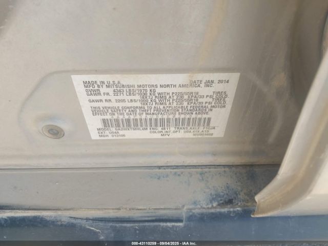 2014 MITSUBISHI OUTLANDER SPORT 4A4AP3AU8EE022821 Photo 8