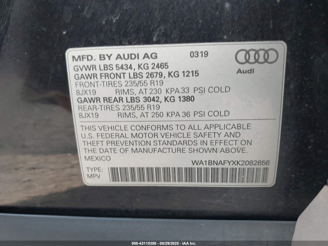 WA1BNAFYXK2082656 Audi Q5
