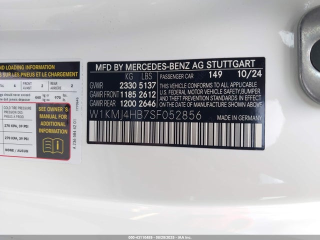 W1KMJ4HB7SF052856 Mercedes-Benz m254