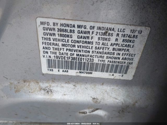 2014 ACURA ILX 19VDE1F38EE011233 Photo 8