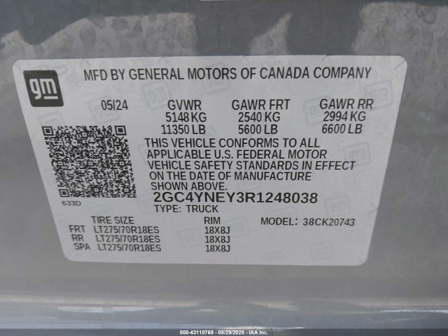 2GC4YNEY3R1248038 Chevrolet l5p