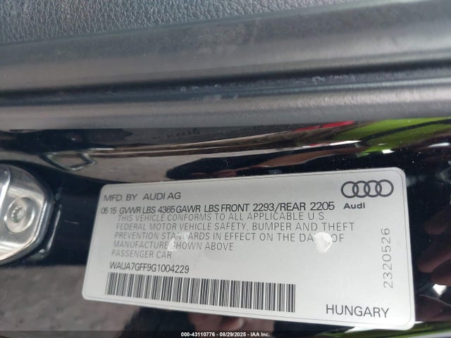 2016 AUDI A3 WAUA7GFF9G1004229 Photo 8