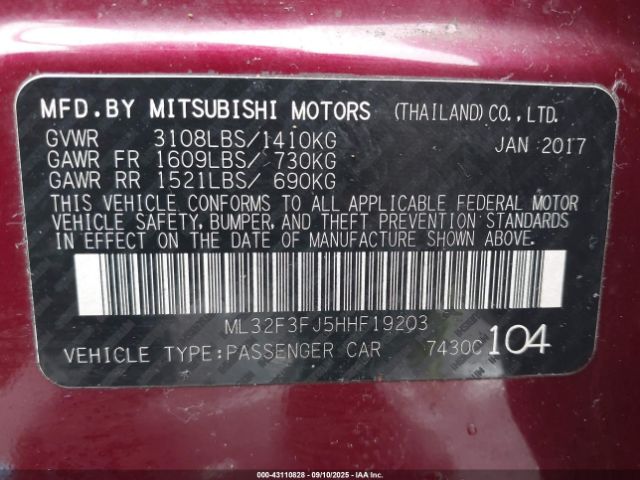 2017 MITSUBISHI MIRAGE G4 ML32F3FJ5HHF19203 Photo 8