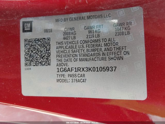 2019 CADILLAC ATS 1G6AF1RX3K0105937 Photo 8