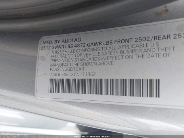 2012 AUDI A6 WAUCFAFCXCN171362 Photo 8