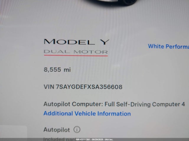 2025 TESLA MODEL Y 7SAYGDEFXSA356608 Photo 6